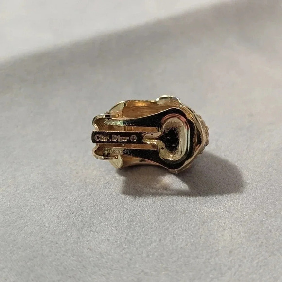 Christian Dior Gold and Crystal Earrings - Picture 3 of 10